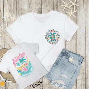 aloha state of mind shirt front and back yellow rose tx crafts