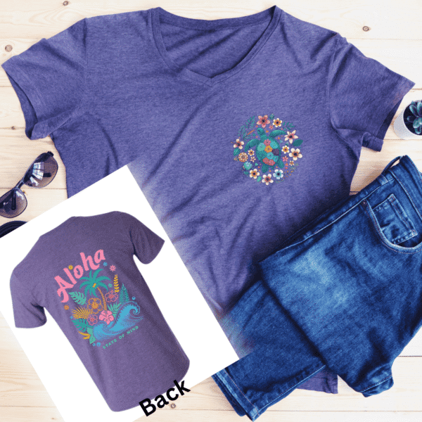 aloha state of mind shirt front and back yellow rose tx crafts