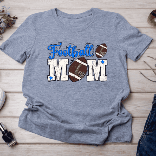 football mom graphic tee for game day