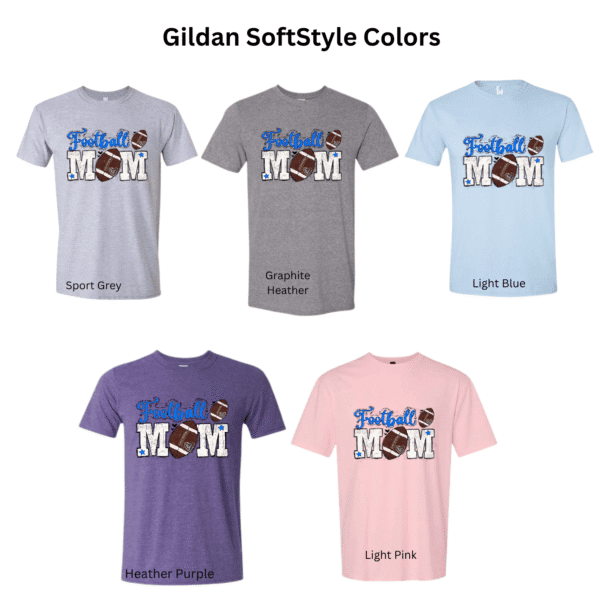gildan softstyle color options for football mom shirt