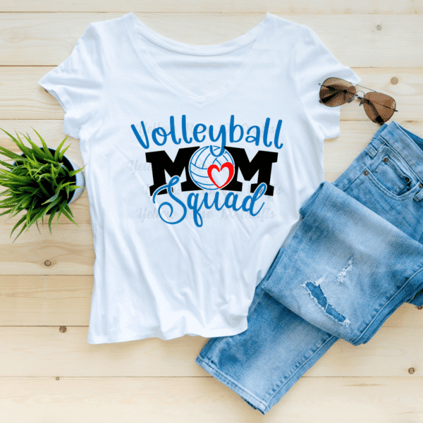 white volleyball mom squad shirt yellow rose tx crafts