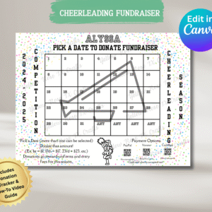 Pick a Date Cheer Calendar Fundraiser - Cheerleading Fundraiser Template - Style 1