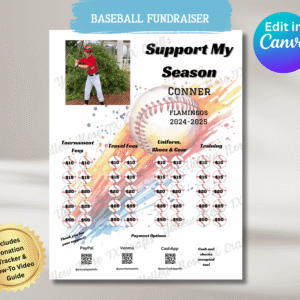 Editable Baseball Fundraiser Template Canva Design