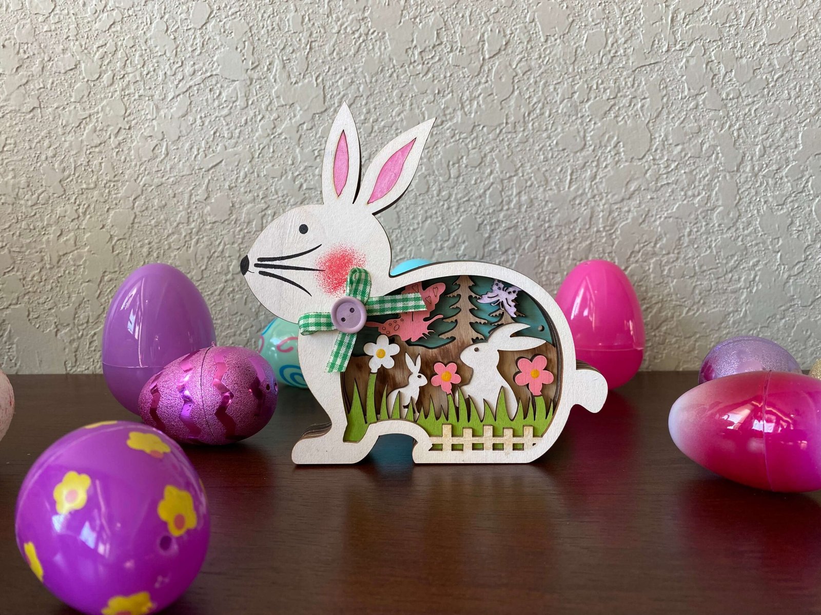 3D Wooden Bunny Easter Decor | Rustic Christian Easter Decoration - Image 3