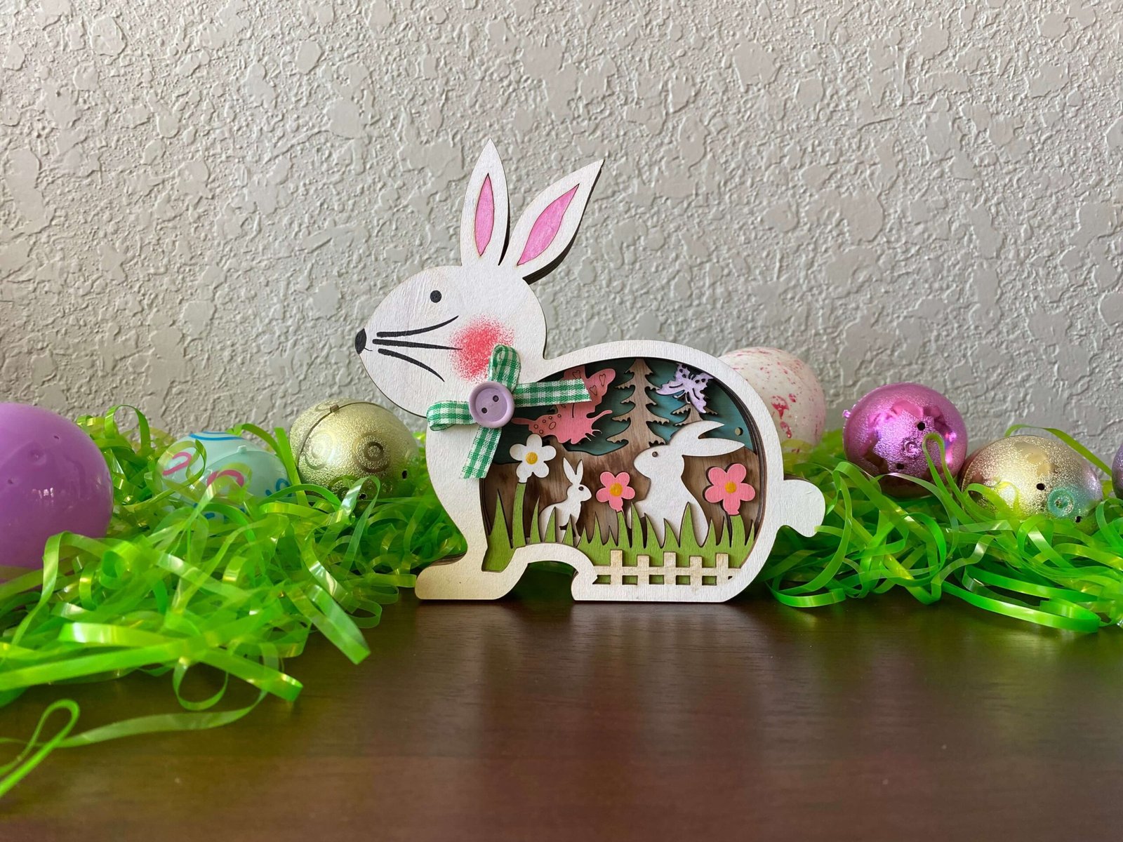 3D Wooden Bunny Easter Decor | Rustic Christian Easter Decoration