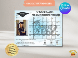 Editable fundraiser flyer template – handcrafted gift for busy moms and grads